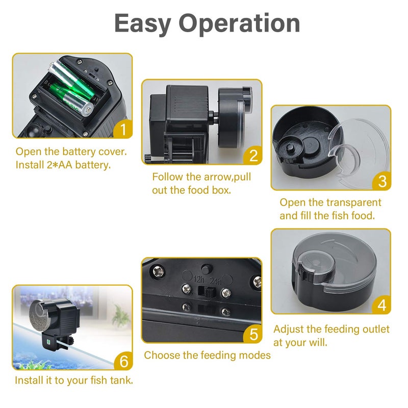 Lychee Aquarium Fish Feeder Vacation Aquarium Automatic Fish Food Dispenser Tank Feeder Timer Auto Feeders for Holiday Vacation Fish Dispenser (AF-2003) - Image 4